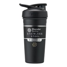 BlenderBottle Sport Sleek 쉐이커 컵 단열 스테인리스 스틸 물병 와이어 거품기 739.3ml(25온스) 레드/탠 (사하라 선셋), Flip, Black