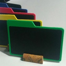 桌立式資料夾造型雙面書寫小黑板, 白板貼面/黑色板材