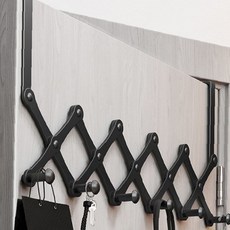 메탈 욕실 6p 블랙 수납 접이식 문걸이 주방 현관 가방 의류 모자 신축, 1개, 상세페이지 참조