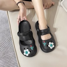투니스 여성 트렌디 단색 플라워 미끄럼 방지 샌들 2.5cm
