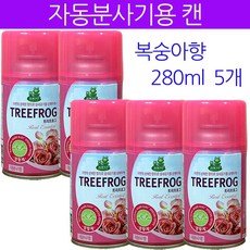 트리프러그 자동분사기용 캔, 280ml, 5개, 복숭아향