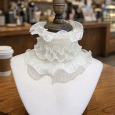 히트앤씨 4148 냉감 소재 프릴 넥커버 얼굴 목 자외선 차단 마스크 골프웨어 악세사리, 1개, 화이트