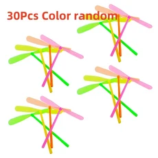 5/30Pcs 플라스틱 대나무 잠자리 모양 손 푸시 비행 프로펠러 야외 스포츠 장난감 선물 회전 화살표 게임, 06 30Pcs