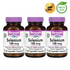 블루보넷 뉴트리션 셀레늄 100mcg 베지 캡슐 90정, 3개