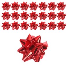 드림팩토리 선물포장 데코레이션 별꽃 컬러 꽃별(중), 36개, 레드