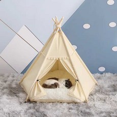 애견 텐트 개집 하우스 고양이집 반려견 강아지집, 1개, 화이트 텐트(커텐+패드) M(15마리)