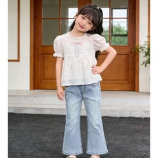 하와즈 밴딩허리 반짝이는 스타 청바지 부들부들 부츠컷 봄 여름 가을 팬츠