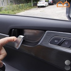 [M오토모티브] PALISADE 호환 1세대 호환 1열 내부도어캐치 도어컵 알루미늄 몰딩 호환제품, 카본