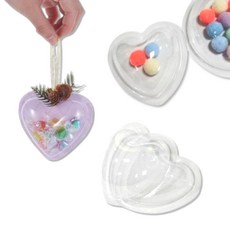 아이몽 투명 하트반구 만들기재료 공예재료 투명반구 공예재료 구디백 오너먼트 장식 게시판꾸미기, 10개, 하트 7.5cm