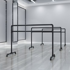 간단한 요가 댄스 바 전문 댄스 트레이닝 룸 장비 가정용 성인 어린이 모바일 레그 프레스 운동 바, 화이트 더블 레이어 길이 180 폭 60 높이