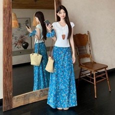 여성 해변 바캉스룩 세트 프렌치 스트링 여름 스커트 A29Z2B admr1