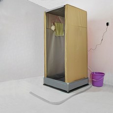이동식샤워부스 간이 샤워실 샤워부스 욕실 캠핑장 파티션, 1개, 전동 샤워기