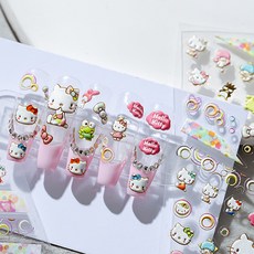 5D 입체 키티 네일아트 데코 스티커, 입체키티, 1개