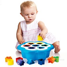 HM 도형 넣기 16피스 도형맞추기장난감 끼우기장난감, 블루,화이트외혼합, 1개