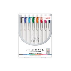 유니볼원 중성 잉크펜 8색 0.38mm, 혼합색상, 1세트