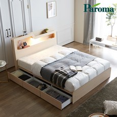 파로마 베이 베니스 LED 호텔 수납 침대 프레임(슈퍼싱글/퀸/킹), 02.퀸 ODM0010 착불_메이플