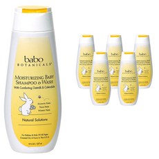 바보보타니컬스 보습 차일드 샴푸 & 워시 올인원클렌저 오트밀크 & 카렌듈라, 237ml, 6개