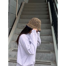 울 빈티지 버킷햇 코바늘 모자뜨기 DIY 패키지, 19 파스텔브라운, 1세트