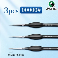 마리의 3pcs 파인 팁 페인트 브러쉬 세트 아크릴 미니어처 디테일 얇은 공예 모델 락, 1개