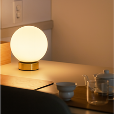 도르리 보름달 유리볼 보누스탠드 무드등, 15cm, 주광색