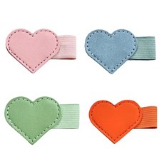 펠기 4 PCS 자가 접착 가죽 하트 펜 홀더 엘라스틱 루프 컬러 홀더 스티커 패드 노트북 저널 책상 플래너 캘린더 학교 사무실용 디자인