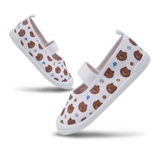 건종 브라운앤프렌즈 패턴 면실내화 브라운