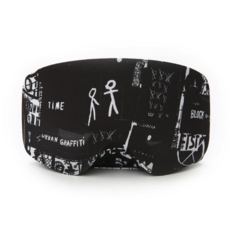 滑雪鏡收納套，山峰設計，柔軟保護，輕巧便攜, 塗鴉, 1個