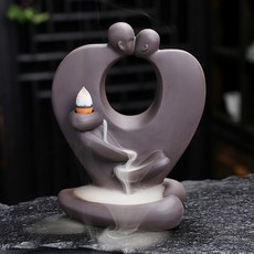 心形紫砂倒流觀賞香爐, 心心相印A款抽象
