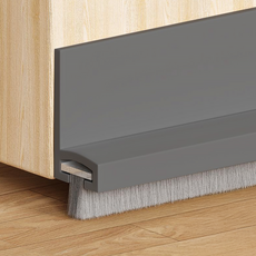 리빙로드 탈착형 모헤어 틈새 문풍지 5cm x 1M 그레이, 2개