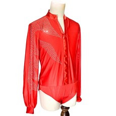 남성 사교 긴팔 댄스복 상의 라틴 룸바 연습복 공연복