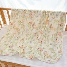 泡泡紗浴巾六層竹棉新生兒洗澡巾吸水卡通印花兒童蓋毯加厚棉紗布