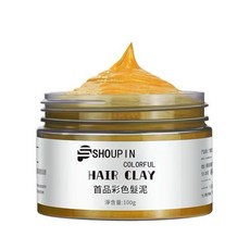 SHOU PIN 彩色髮泥 造型髮泥 持久定型, 1個, 03.金棕色