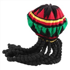 Rhasta Rasta 모자 자메이카 비니 니트 크로셰 뜨개질 슬러치 밥 말리 레게 스타일 캡 그린/옐로우/블랙/레드