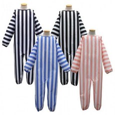 활동 미술 유아동 촉감놀이 전신미술가운(줄무늬)방수 국내제작, 유아동 전신 미술가운_줄무늬(블루) XL