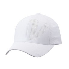 韓國VOIVIK 男款 VBCS Premium V 微標穿孔高爾夫球帽, 白色, 1個