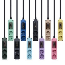 현대일렉트릭 4000W 고용량멀티탭 안전콘센트 누전차단 2구 오브제, 1개, 5m, 블랙