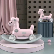 兒童豪華三合一搖搖馬 (滑行車/平衡板/搖搖馬) - 台灣現貨、檢驗合格，聖誕/生日/交換禮物首選, 芭比粉, 1個