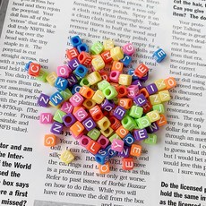 [낱개]블록큐브알파벳비즈 6mm, 1개