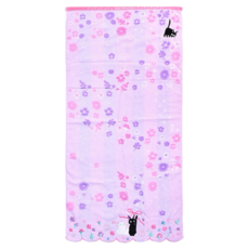 黑白貓可愛純棉浴巾 柔軟吸水浴巾 兒童成人適用, 黑白貓, 1個