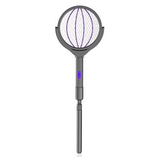 초강력 충전식 접이식 전기 모기채 연장 3중안전망 전기 모기채 전기 전기파리채, DWP(그레이)