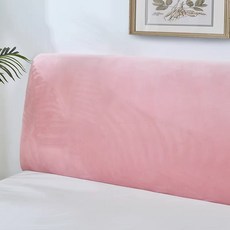 단색 플러시 두꺼운 탄성 커버 침대커버퀸 헤드보드, 11. 금초롱-나신핑크 120-135cm