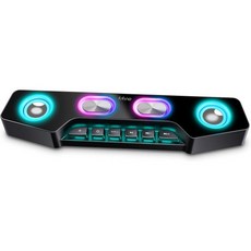 AmpliGame 파이파인 데스크탑 PC 스피커 블루투스 무선 컴퓨터 게이밍 스트리밍 파티 e스포츠용 RGB 대형 Aux-in 오디오 잭 조절 가능한 볼륨 버튼 A16 블랙, Black, 1개