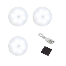 JHK 간편하게 부착하는 충전식 8LED 모션 감지 센서등, 3개