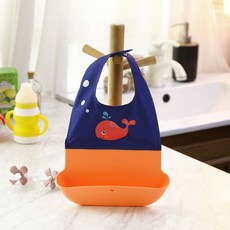 맘스트리 폴콘 이유식 턱받이 아기턱받이 자기주도이유식, [439031]폴콘 이유식 턱받이-웨일, 1개, 1개입