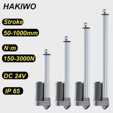 선형 액추에이터 HAKIWO IP65 방수 24V 3000N 50mm 400mm 600mm 800mm 1000mm 스트로크 태양 추적기 도어 자동화 150mm/s, Stroke 750mm, 800N 26mm s, 1개