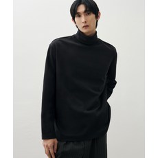 DRAW FIT 터틀 하이 벤트 레이어드 티셔츠 [BLACK] 212120