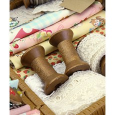 퀼트스타 앤티크 원목 빈티지 우드보빈 나무실패_다크티크 5cm, 다크티크, 1세트