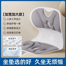 護腰坐墊 靠墊 減壓 防駝背 護脊 美臀 辦公 久坐神器, 灰色【一體護腰椅】,大號【35*30*34CM】