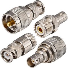 원링크모어 4형 BNC-UHF 어댑터 키트 PL-259/SO-239 - 핸드헬드 스캐너 CB 라디오 안테나 햄 및 SWR 미터용 동축 RF 커넥터 세트 기지국 남녀 범용 컨버터, 업그레이드된 4개 세트