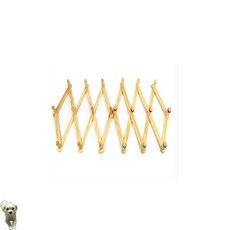 MOA 벽걸이 옷걸이 원목 자바라 접이식 행거 1개 원룸옷정리, 일반